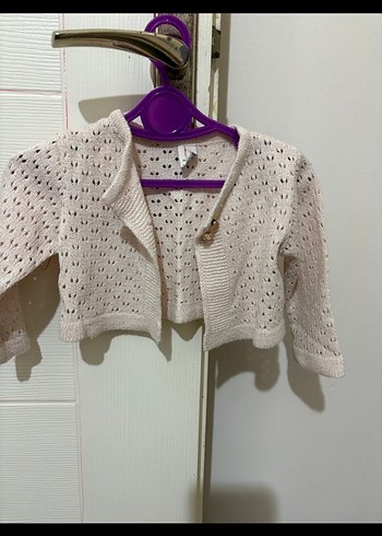 Kız Çocuk Bej Örgü Bolero - Görsel 2