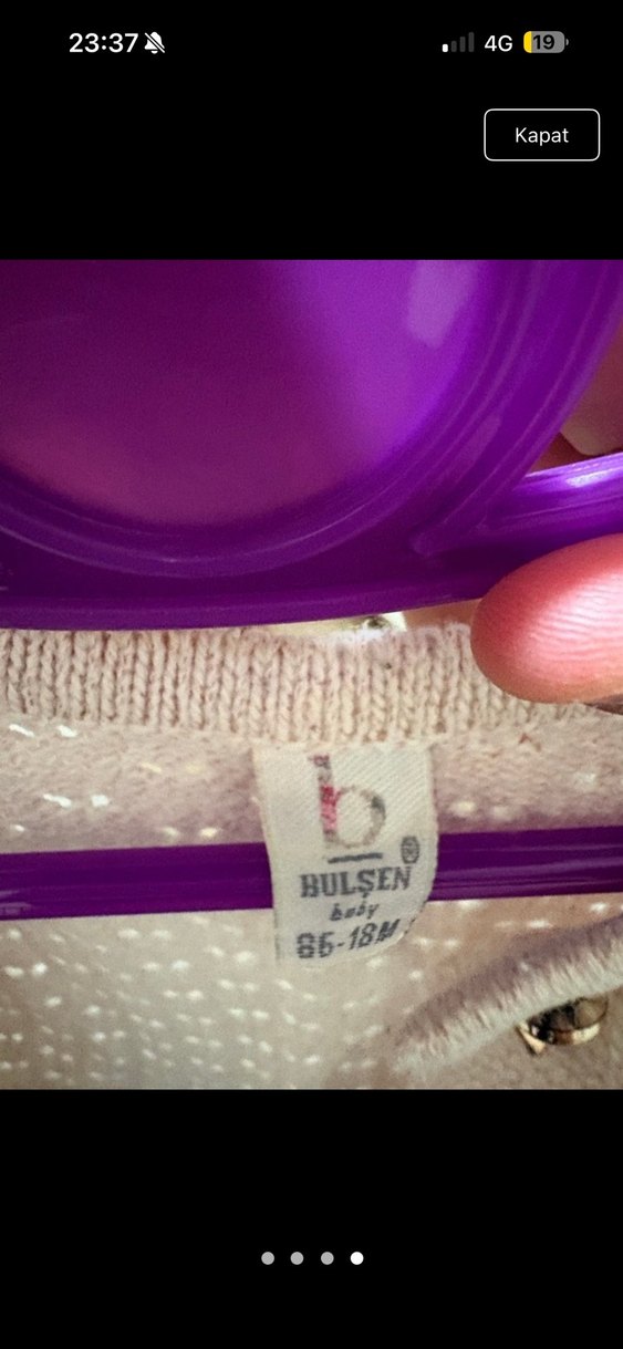 Kız Çocuk Bej Örgü Bolero - Görsel 4