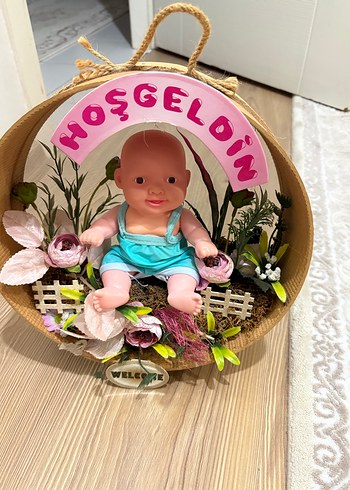 Pembe Hoşgeldin Bebek kapı süsü - Görsel 2