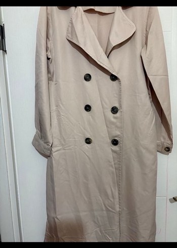 Bej Uzun Kadın Trençkot - Görsel 2