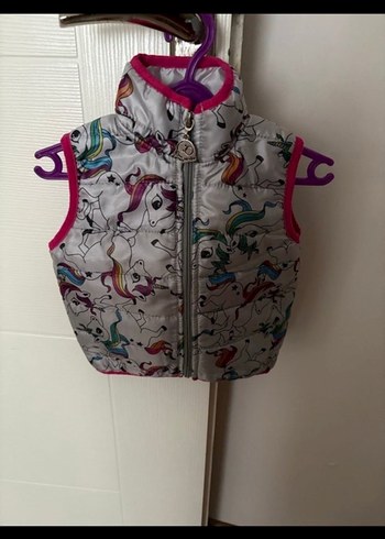 Kız Çocuk Çok Renkli Baskılı Yelek - Görsel 2