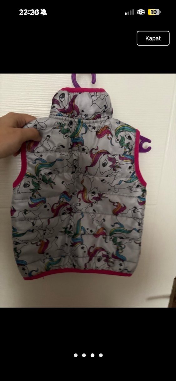 Kız Çocuk Çok Renkli Baskılı Yelek - Görsel 3