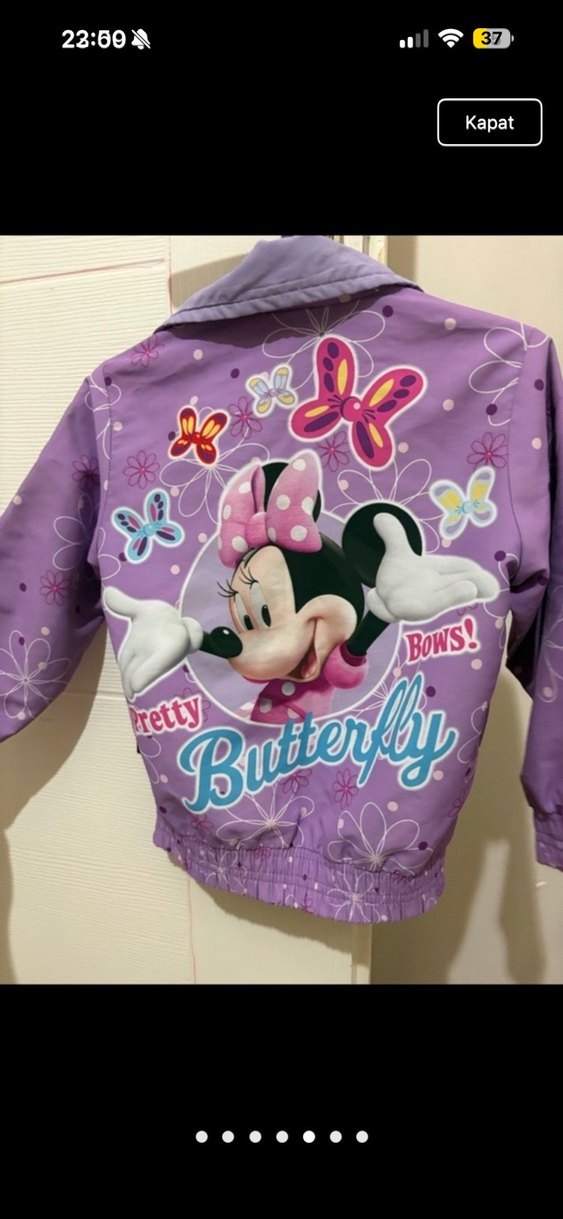 Kız Çocuk Mor Minnie Baskılı Ceket - Görsel 5