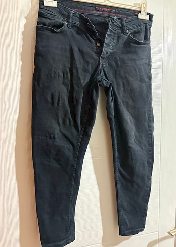 Erkek Siyah Regular Fit Denim Pantolon - Görsel 2