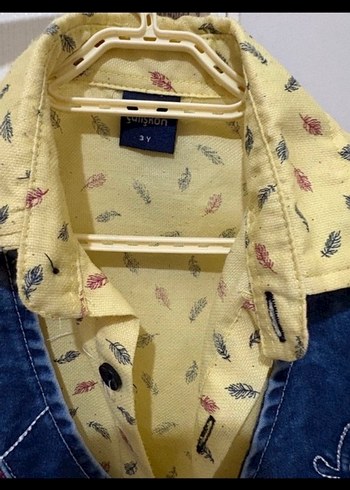 Sarı Bağlamalı Bebek Erkek Kot Takım - Görsel 4