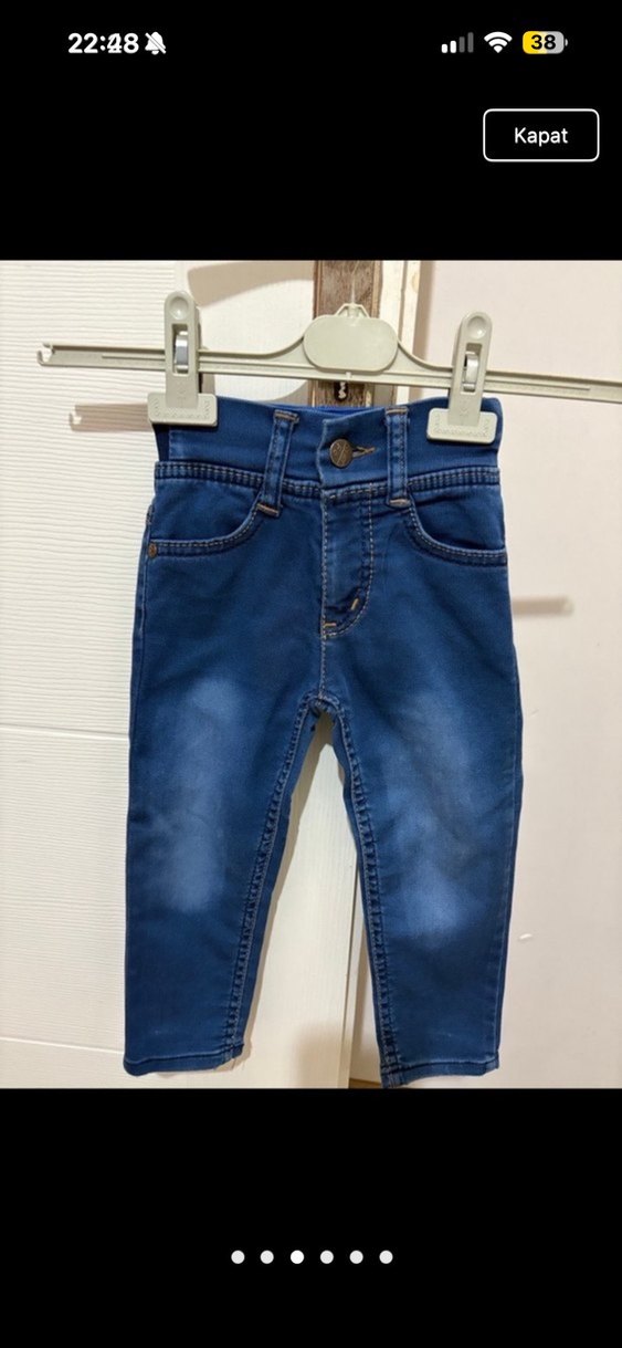 Sarı Bağlamalı Bebek Erkek Kot Takım - Görsel 3