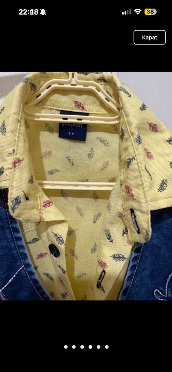 Sarı Bağlamalı Bebek Erkek Kot Takım - Görsel 4