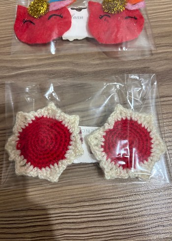 2 paket fıyatıRenkli Nakışlı Çocuk Saç Tokaları Velcro - Görsel 2