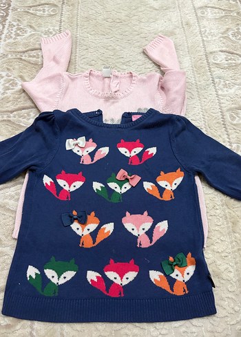 3 kazak Nakışlı Triko Kız Hırkası Gri - Görsel 2