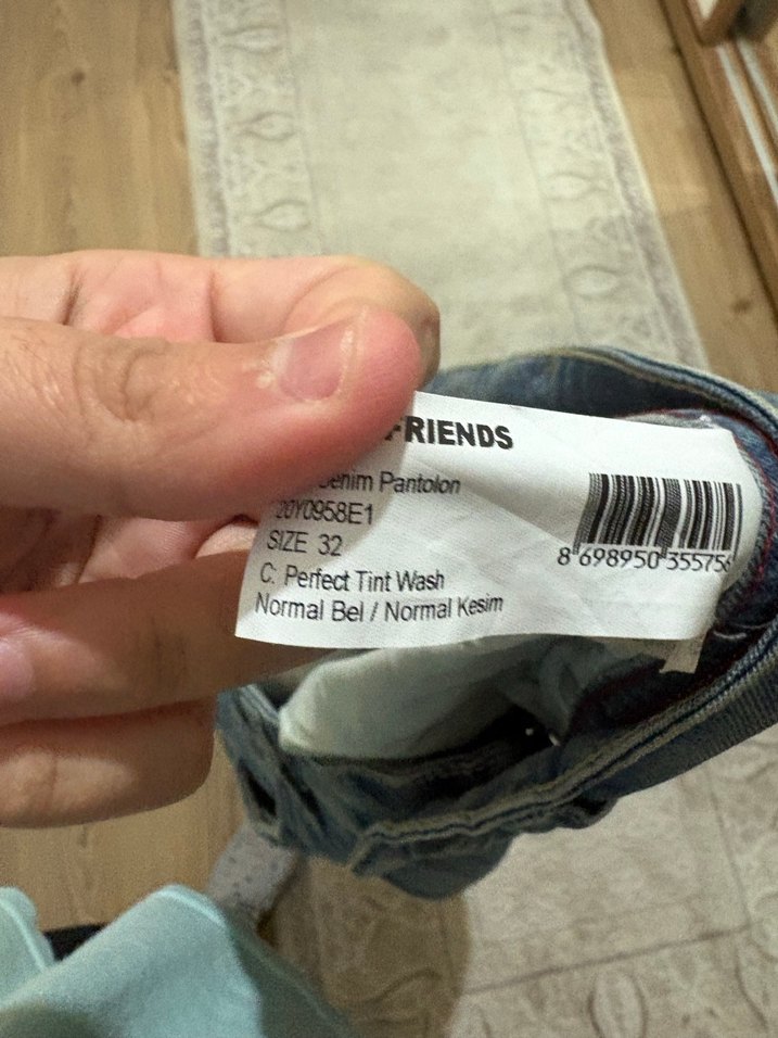 Kadın Mavi Denim Salaş Midi Jean - Görsel 3