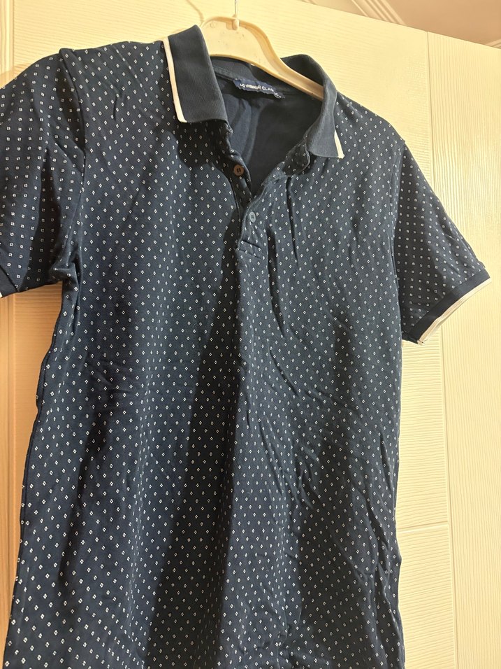 Erkek Lacivert Puantiyeli Polo Tişört - Görsel 2