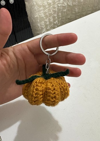 Örgü Sarı Kabak Anahtarlık - Görsel 4