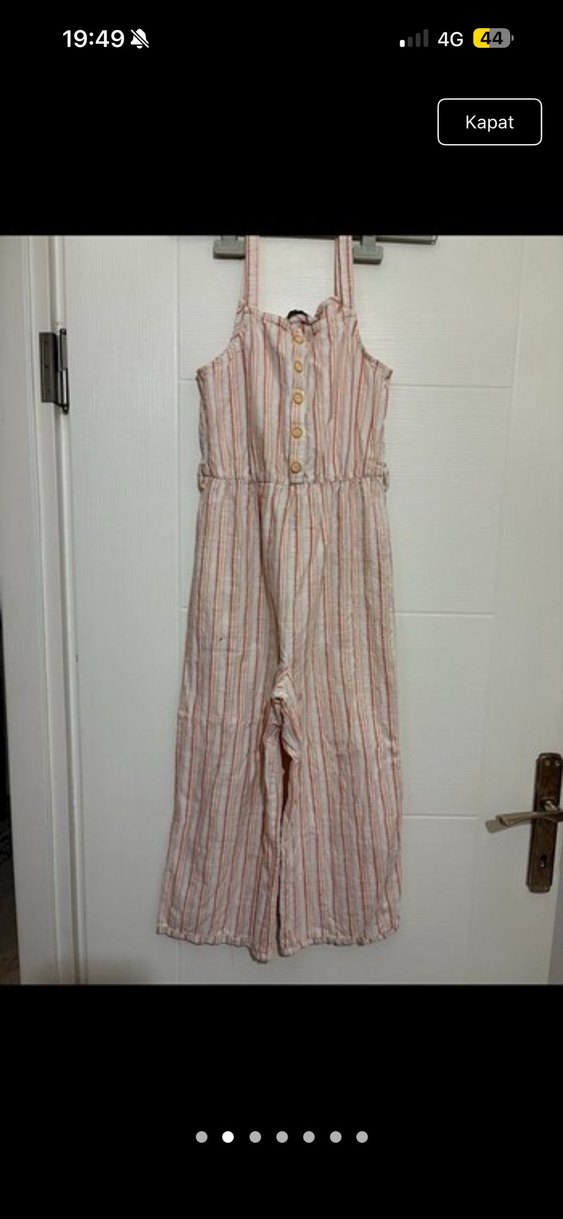 Bej Çizgili Kız Tulum - Görsel 2