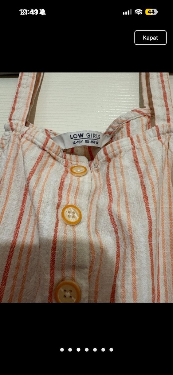 Bej Çizgili Kız Tulum - Görsel 3