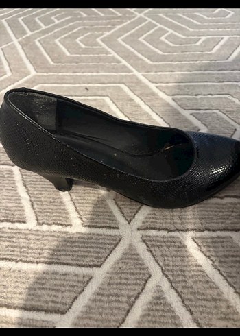 Siyah Yılan Desenli Dolgu Topuklu Stiletto - Görsel 3