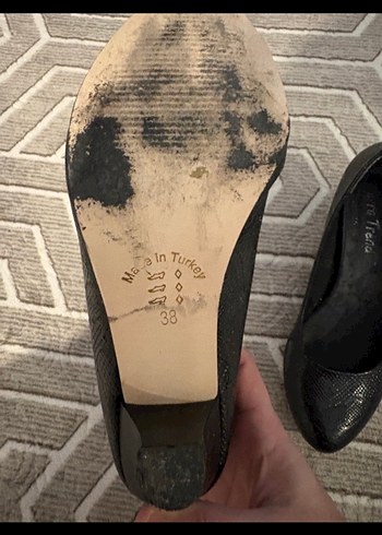 Siyah Yılan Desenli Dolgu Topuklu Stiletto - Görsel 4