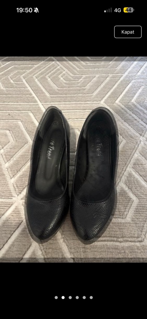 Siyah Yılan Desenli Dolgu Topuklu Stiletto - Görsel 2