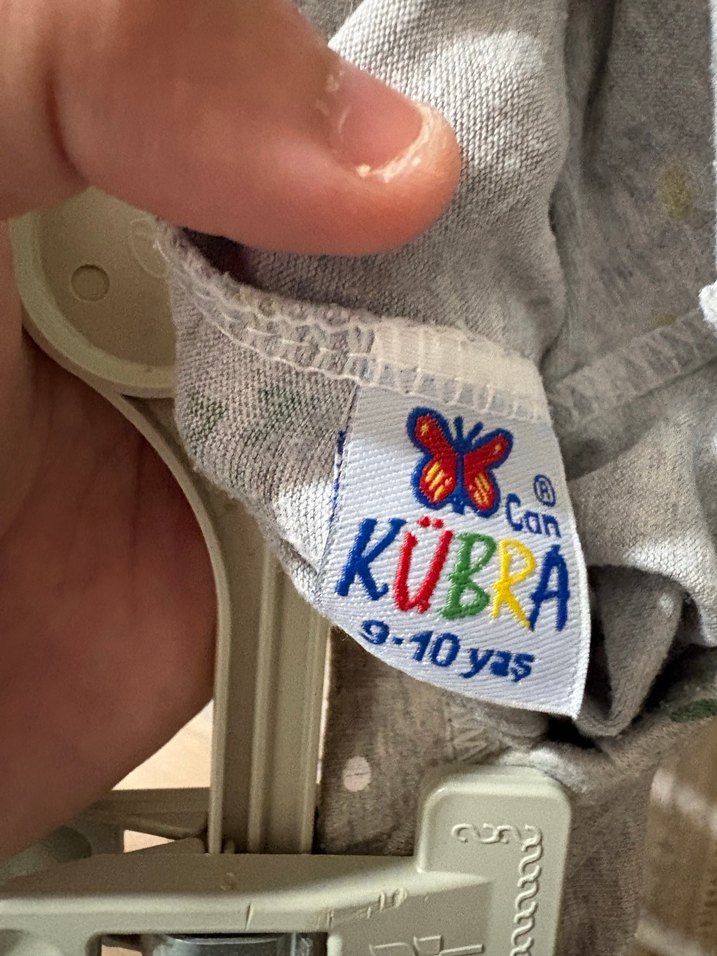 Kız Çocuk Gri Çiçekli Pamuklu Tayt - Görsel 3