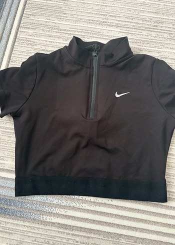 Kadın Siyah Yarım Fermuarlı Crop Top - Görsel 2