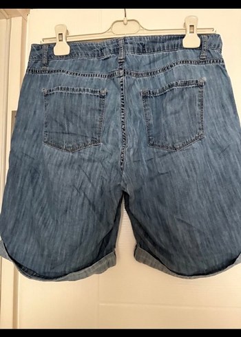 Gri Kadın Denim Mini Şort - Görsel 4