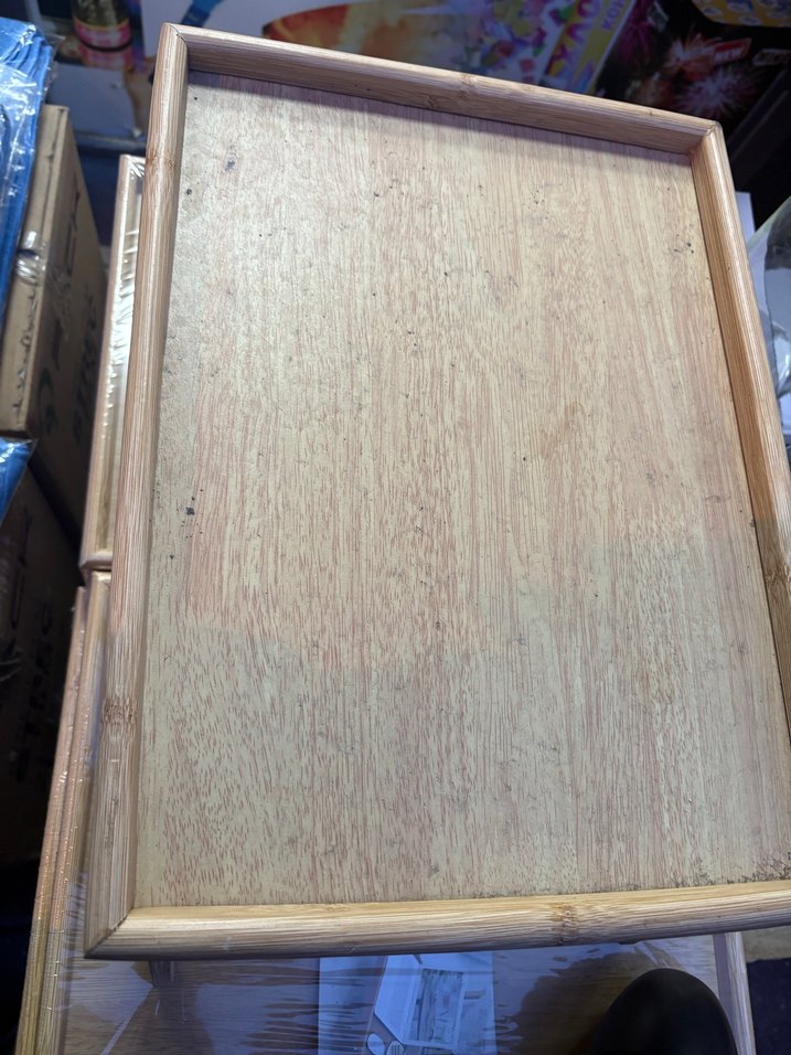 Beyaz Katlanabilir Ahşap Kahvaltı Tepsisi - Görsel 3