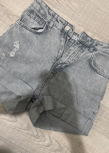 Defacto Yikamali Gri Denim Sort