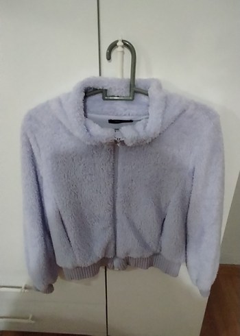 Mor Peluş Kadın Ceket