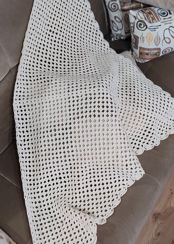 %100 el emeği tığ işi büyük boy zarif şal | Sipariş üzerine - Görsel 3