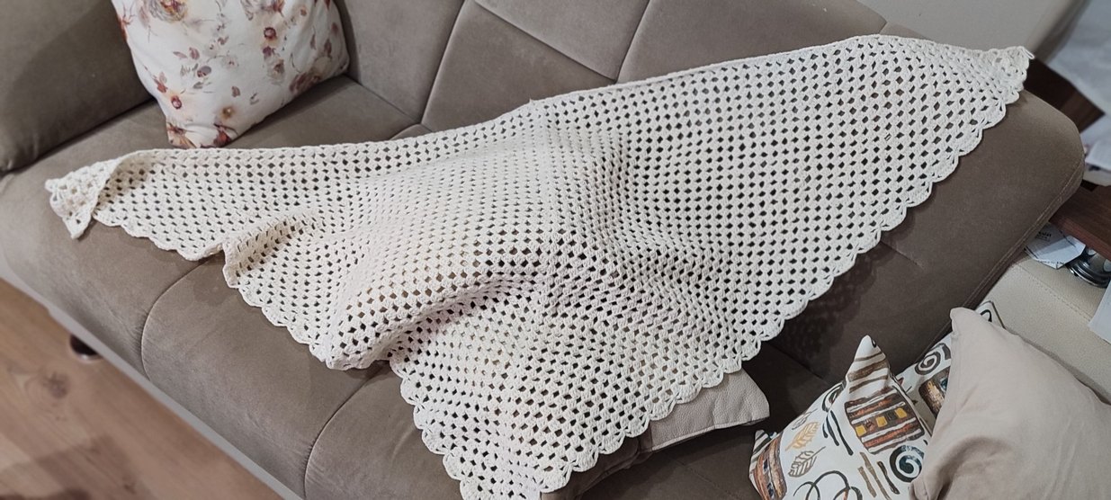 %100 el emeği tığ işi büyük boy zarif şal | Sipariş üzerine - Görsel 2