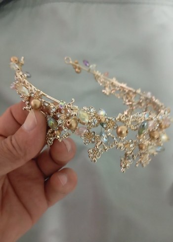 Boncuklu Bej Bohem Saç Aksesuarı - Görsel 2