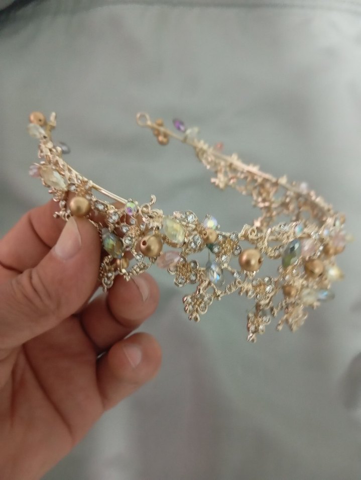 Boncuklu Bej Bohem Saç Aksesuarı - Görsel 2