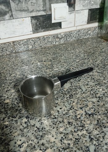 Gri Kulplu Paslanmaz Çelik Cezve - Görsel 3