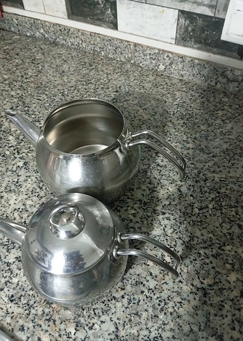 Gri Çelik Çaydanlık Seti Büyük Boy - Görsel 2