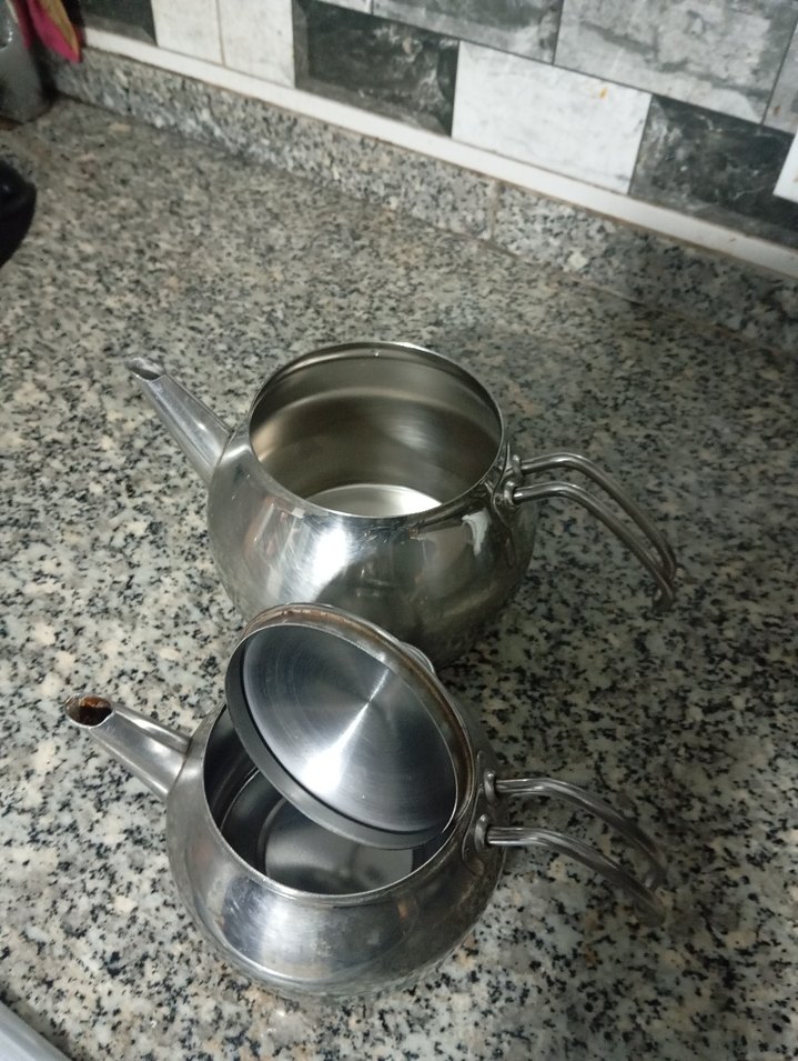 Gri Çelik Çaydanlık Seti Büyük Boy - Görsel 4