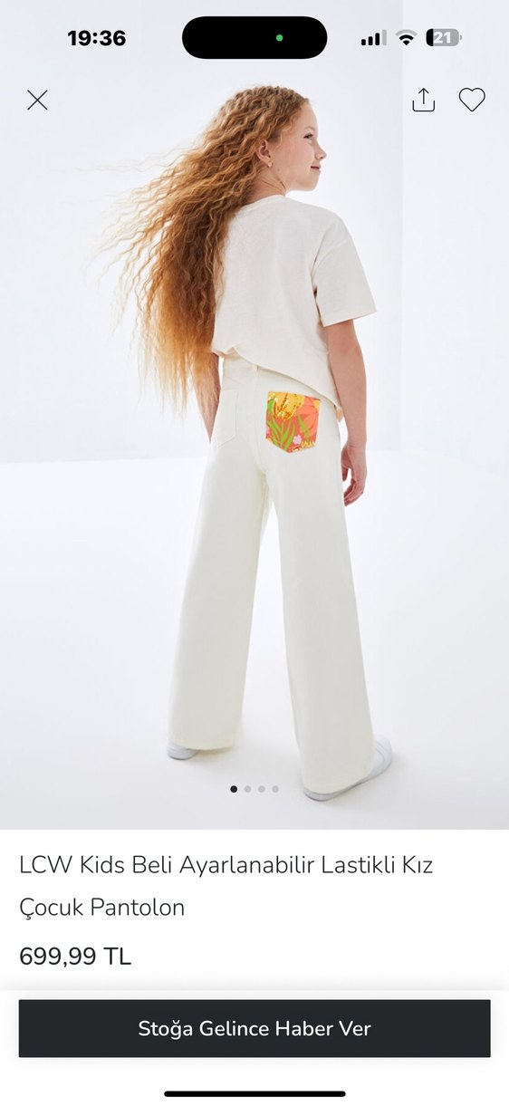  Beli ayarlanabilir kız çocuk pantolonu - Görsel 2