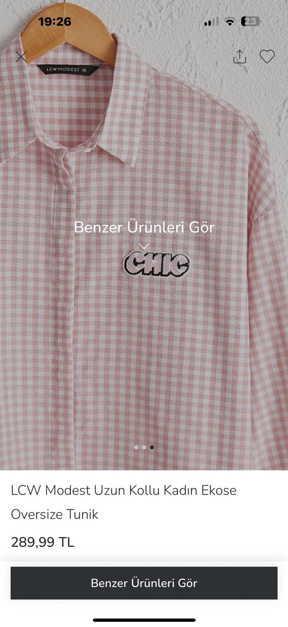 LCW Kadın Pembe Ekose Uzun Kollu Gömlek - Görsel 2