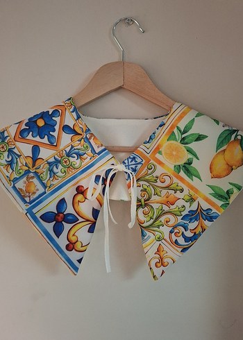 Desenli Pastel Renkli seyyar yaka