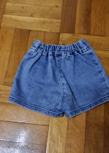 Düğmeli Mavi Kız Denim Şort - Görsel 2