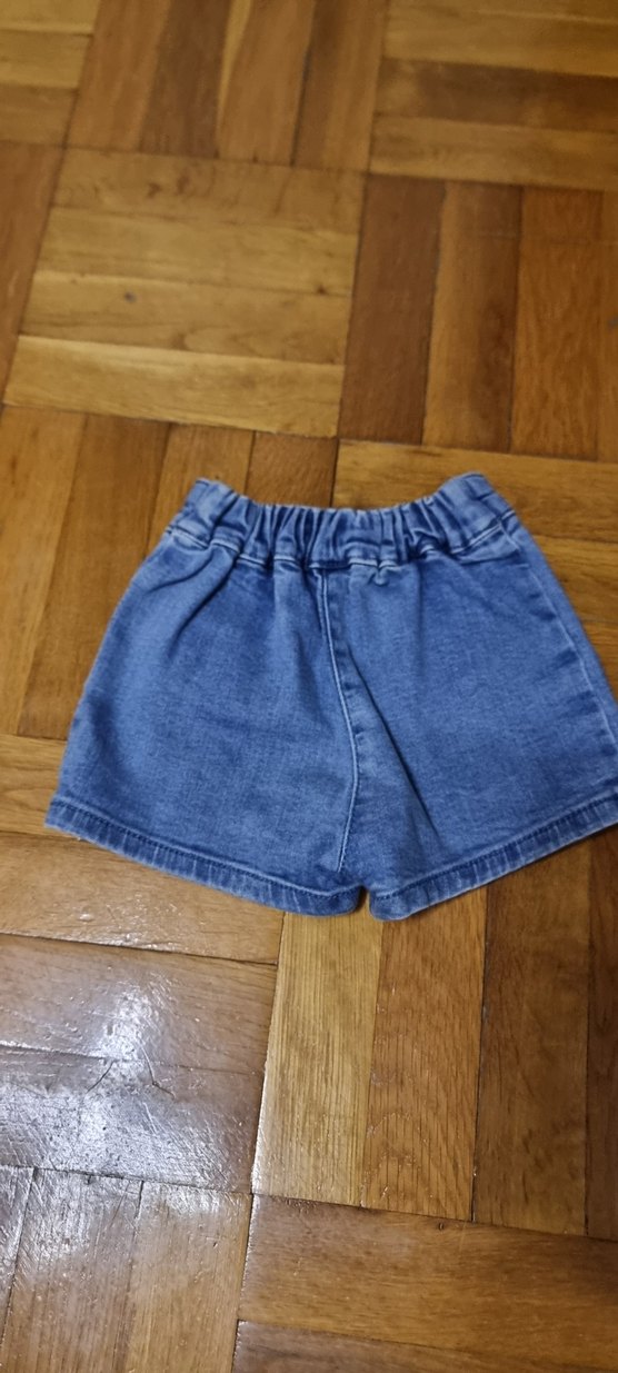 Düğmeli Mavi Kız Denim Şort - Görsel 2