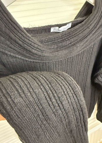 Siyah Oversize Triko Kadın Kazak - Görsel 3