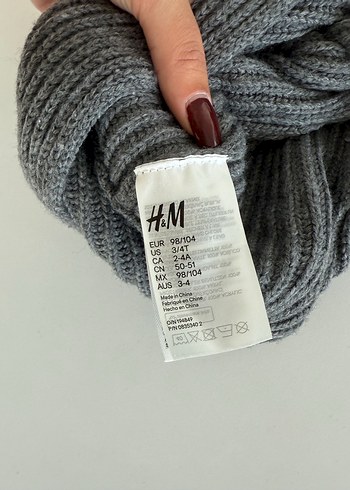 Gri Örgü kız cocuk Bere - Görsel 2