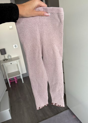 Zara Kız Çocuk Pembe Triko Tayt - Görsel 2