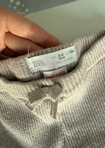 Zara Kız Çocuk Pembe Triko Tayt - Görsel 3