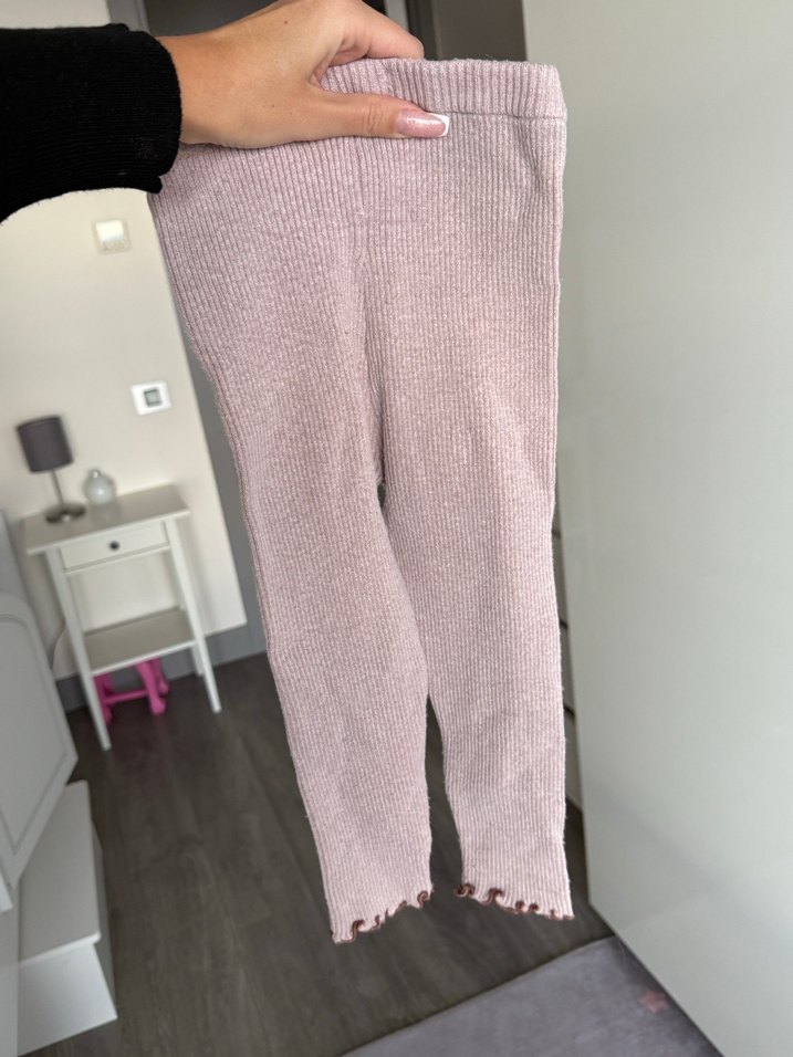 Zara Kız Çocuk Pembe Triko Tayt - Görsel 2