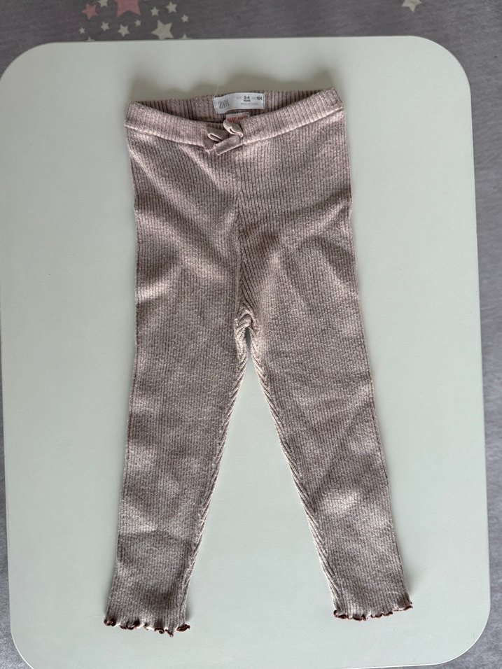 Zara Kız Çocuk Pembe Triko Tayt - Görsel 4