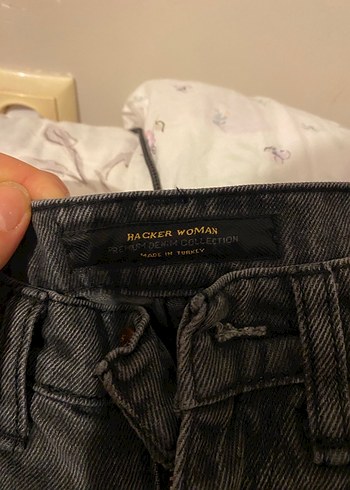 Gri Bol Kesim Kadın Midi Kot Pantolon - Görsel 2