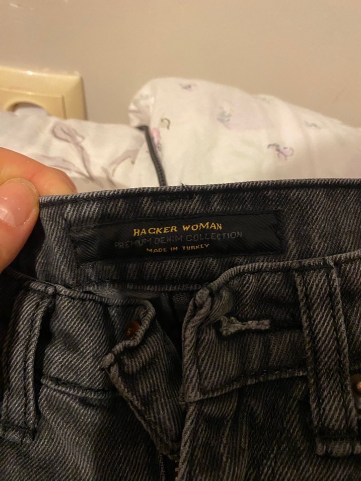 Gri Bol Kesim Kadın Midi Kot Pantolon - Görsel 2