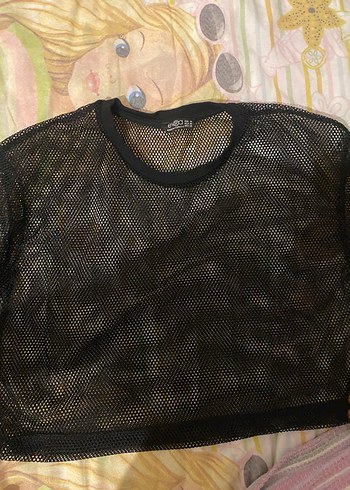 Siyah Dantel Detaylı File Bluz - Görsel 2