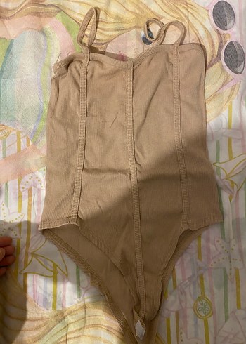 Bej Fitilli Keten Askılı Body - Görsel 2