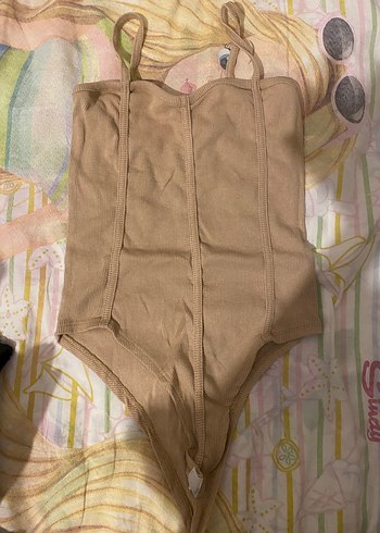 Bej Fitilli Keten Askılı Body - Görsel 3